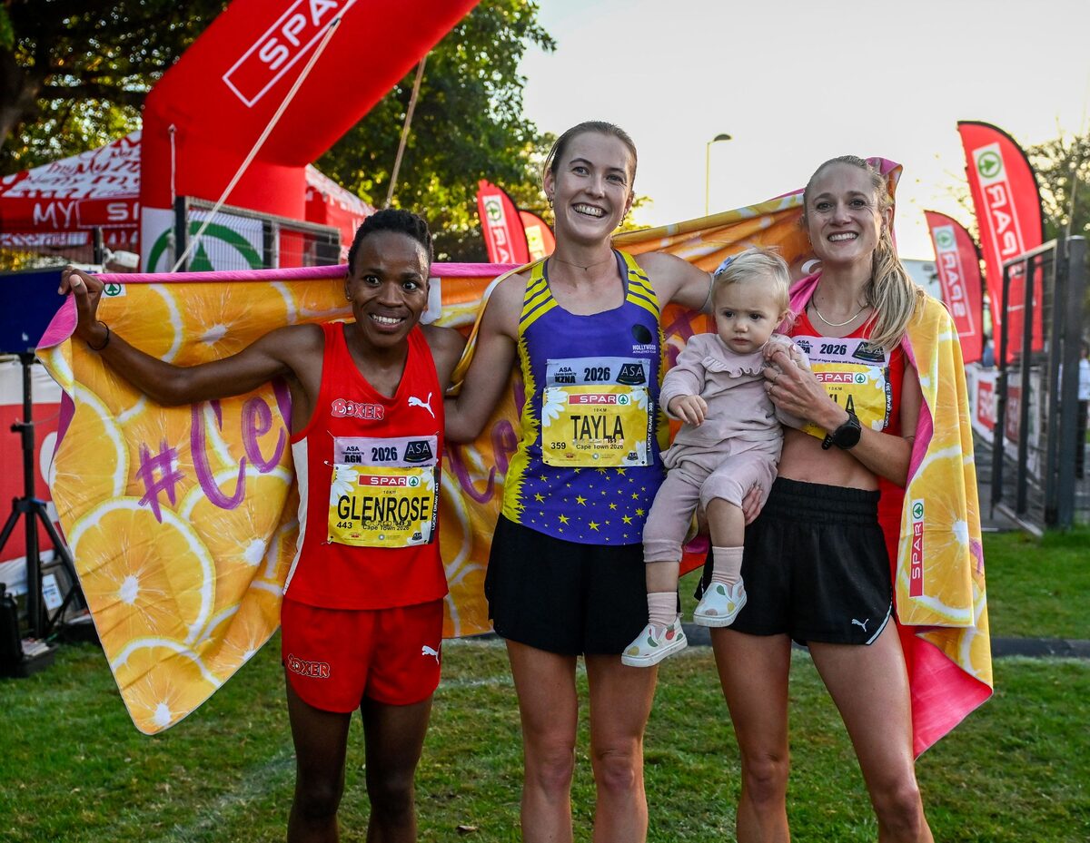 Somerset West and Boxer runner Kyla Jacobs (right) crossed the line in third place at the SPAR Grand Prix race's Cape Town leg in Green Point on Sunday (29 March).