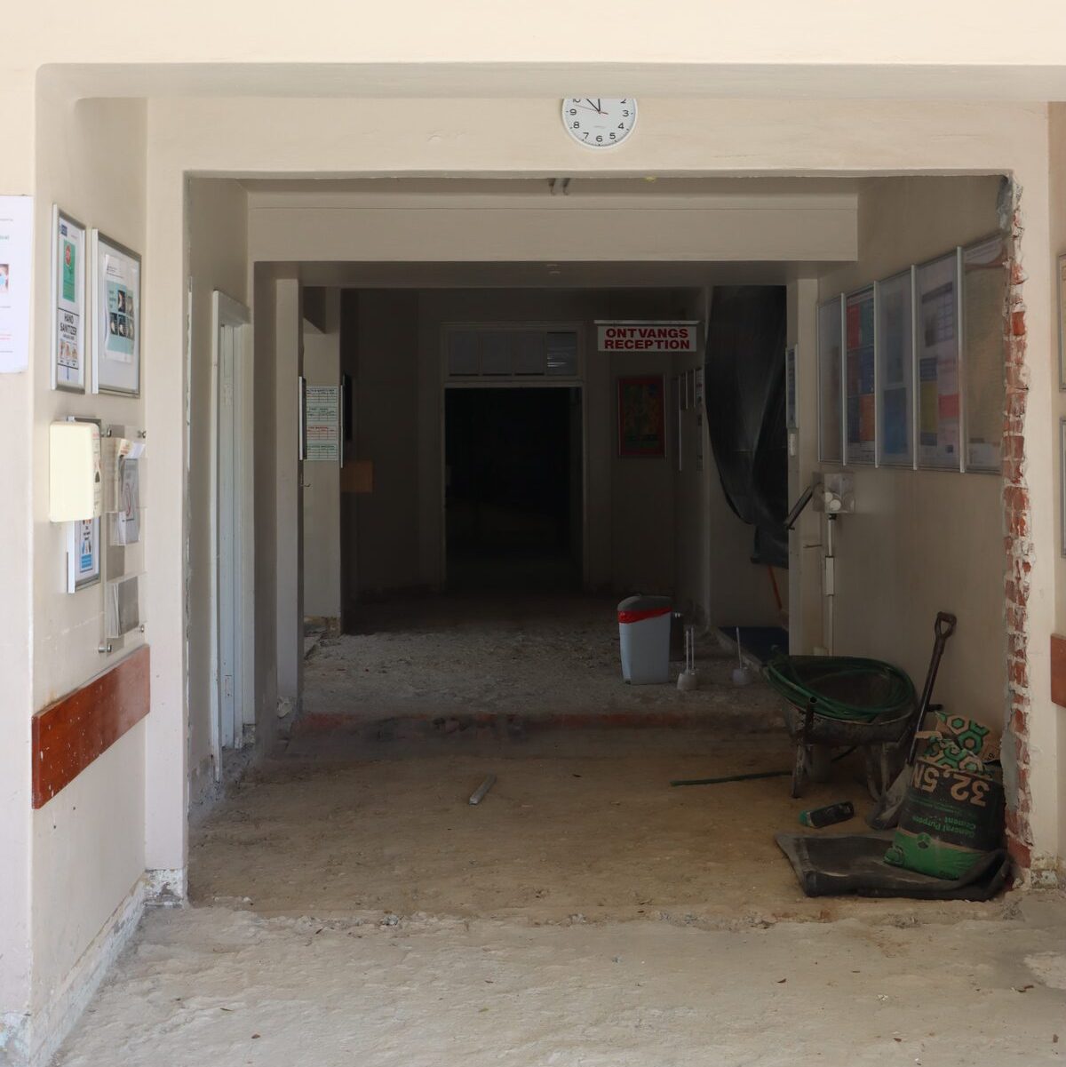 Floor renovations underway at Helderberg Hospital as part of the ongoing repair project.