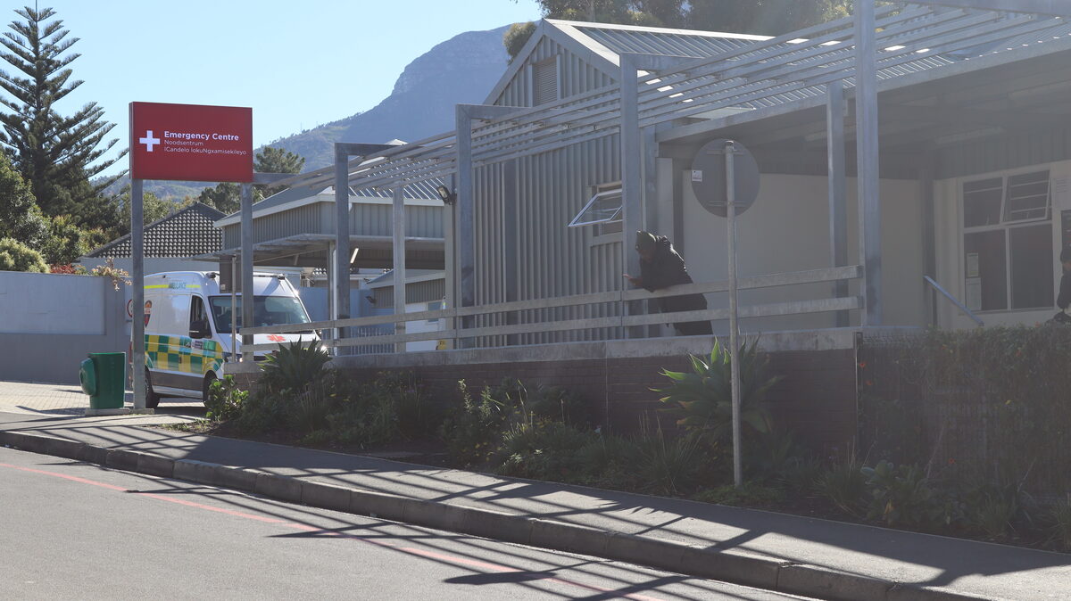 The first entrance of Helderberg Hospital, where repair and renovation works are currently underway.