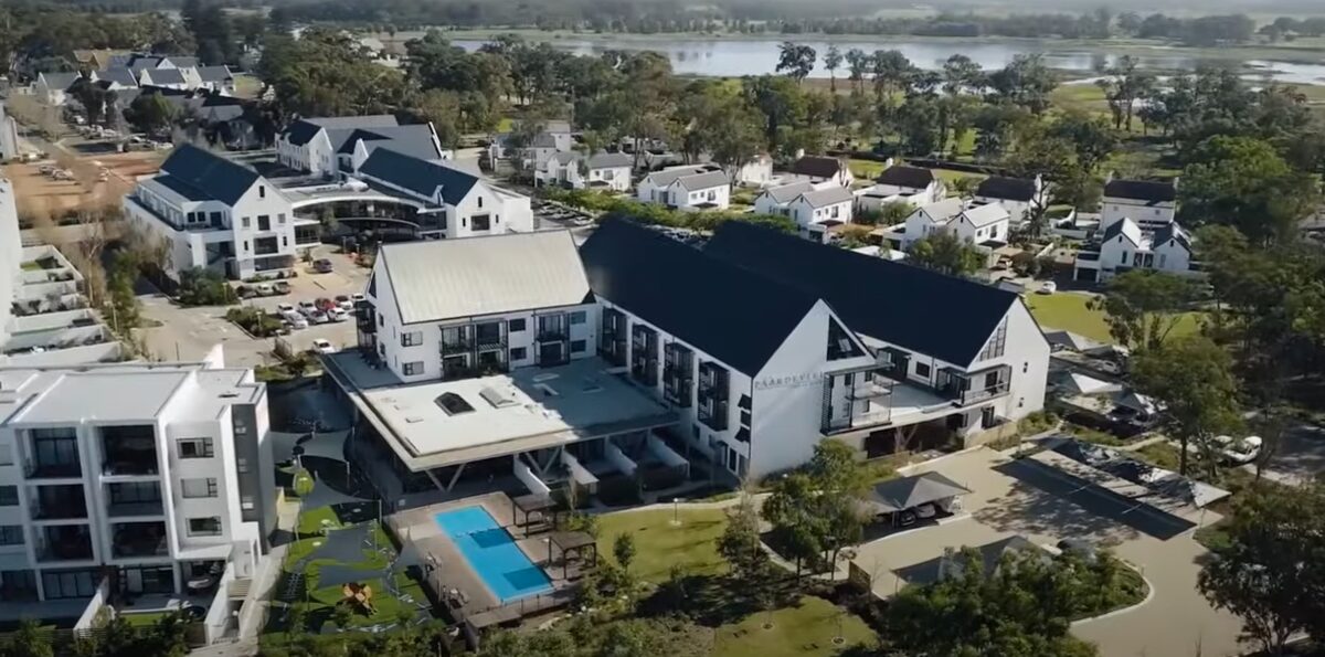 An aerial view of Paardevlei Lifestyle Estate in Somerset West.