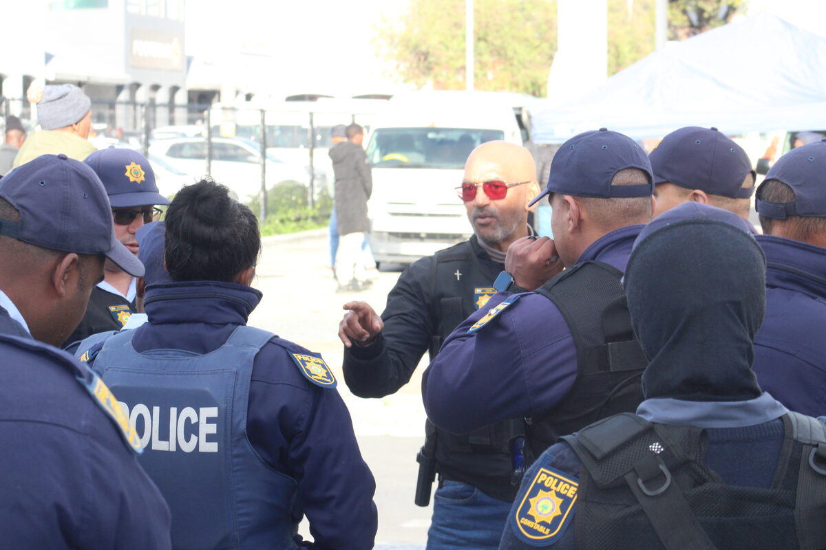 Police at Somerset West Public Transport Interchange following taxi rank shooting