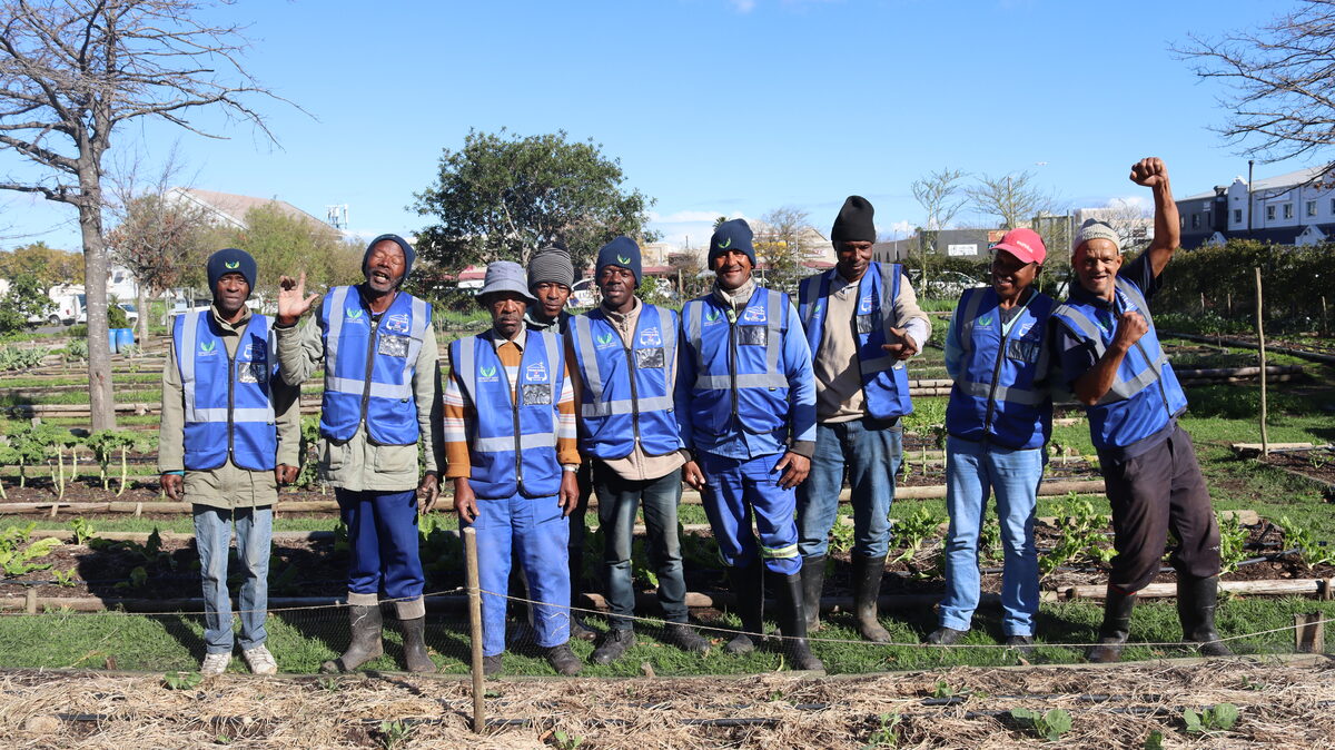 Participants from Thomas House gardening at Somerset West Village Garden