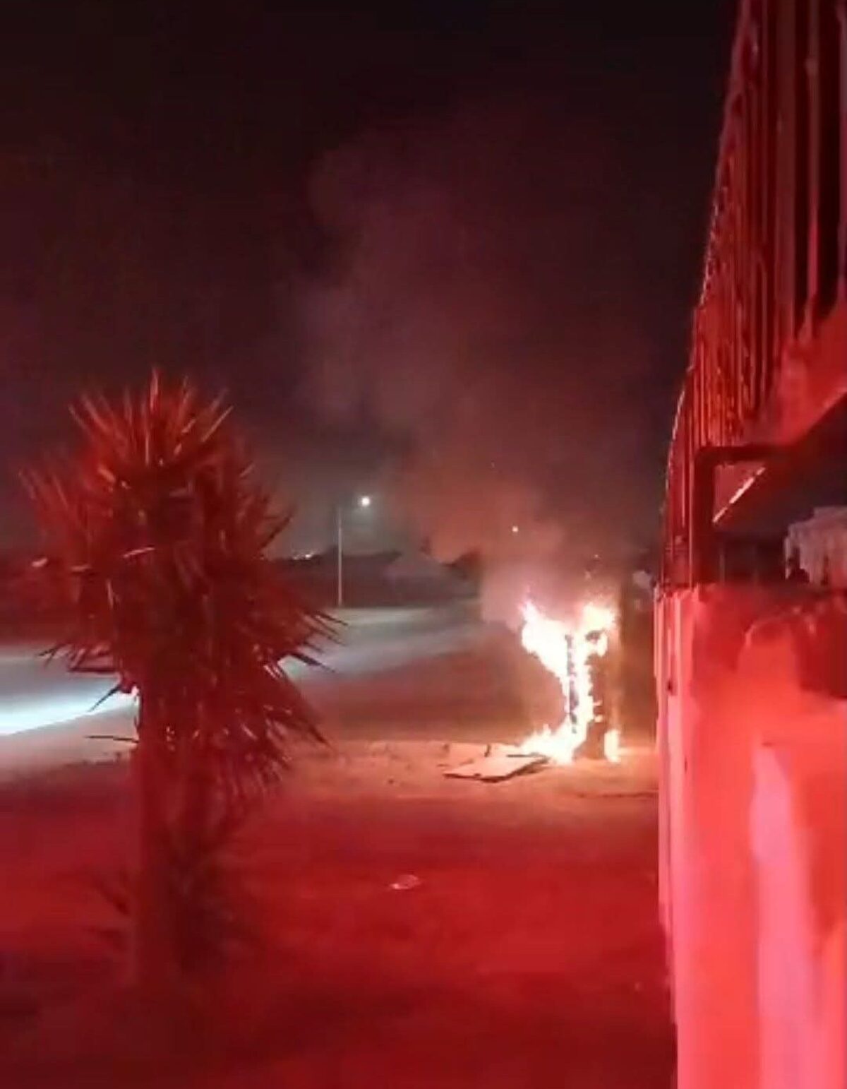 Die kragboks brand in Irisweg, Macassar.