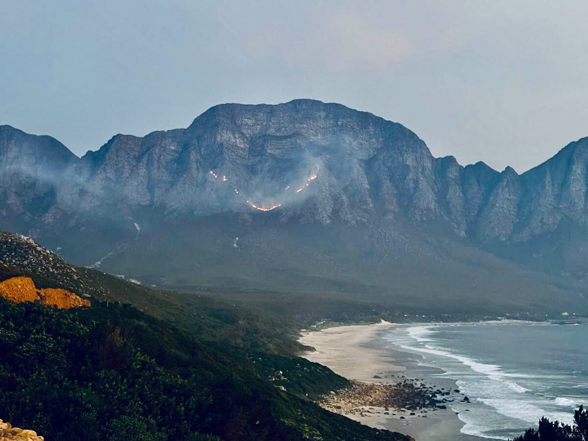 A photo of the Kogel Bay fire over the weekend. Photo: Greater Overberg FPA