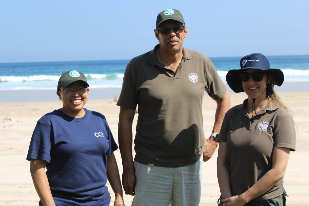 Regional head Lewine Walters, nature conservation head Roy Ernstzen and biodiversity area coordinator for Steenbras Nature Reserve Elana Kellerman. Photo: Yaseen Gaffar