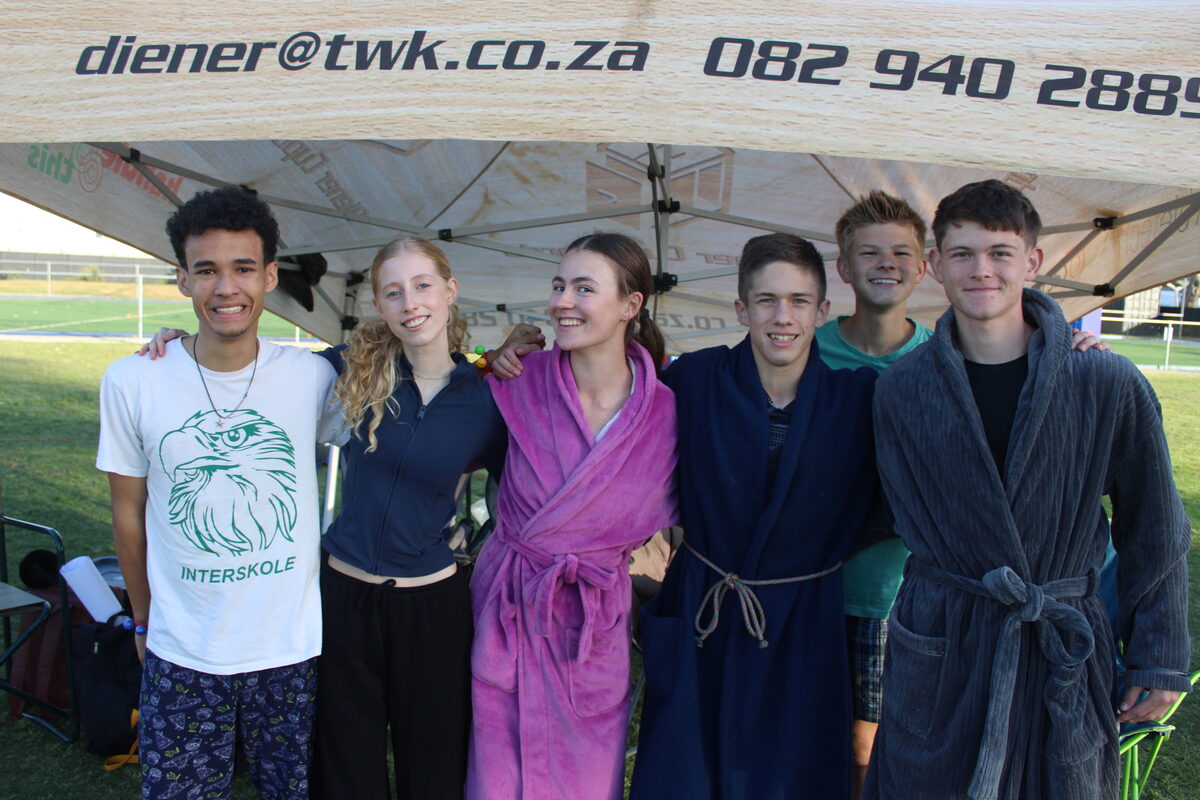 Zane Beukes, Alexa Walser, Molly Van Zyl, Troy Cass, Estiaan Diener and Dewald Kasselman.