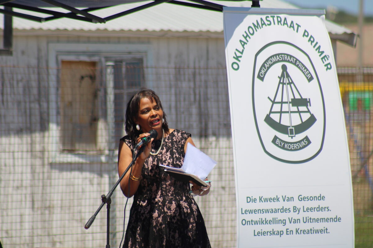 JoAnn Appollis, principal of Oklahoma Street Primary Street, said the new facility marks a turning point for the school, learners and community. Photo: Yaseen Gaffar