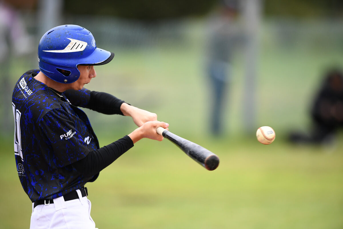 Zack Crowther lines up for a big hit for Pirates.