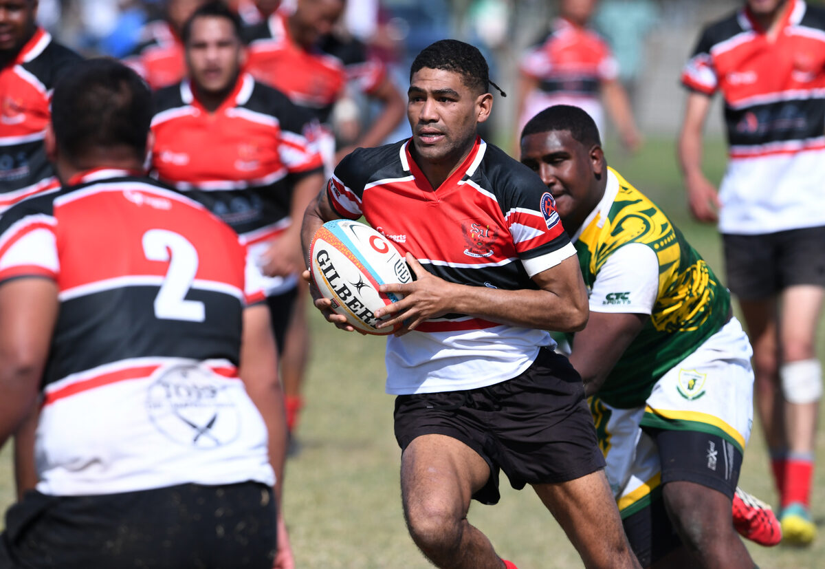 Wakeel Josephs with ball for Strand United.