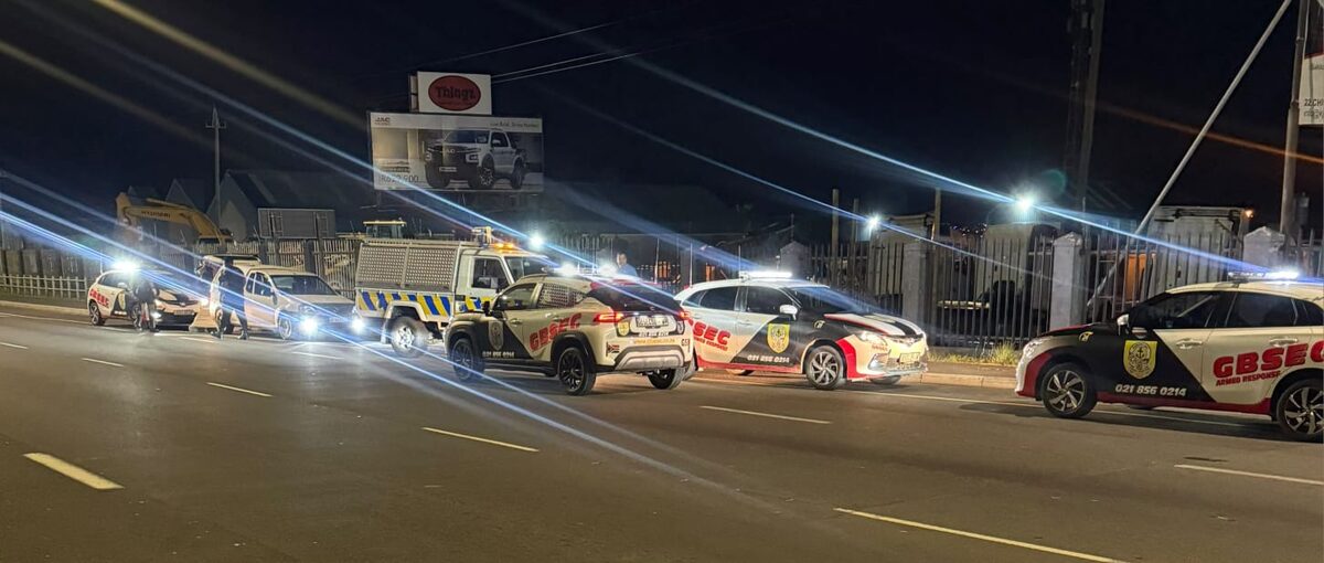 The suspect vehicle was ultimately intercepted on the N2 opposite a petrol station in Gordon’s Bay.
