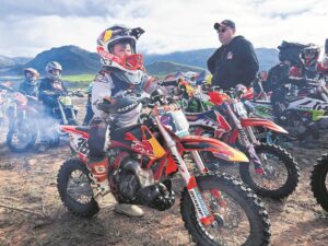 Max roars across the finish line