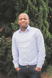 Entrepreneur centre on cards