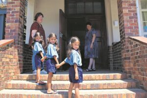 Stellenbosch triplets’ big steps into ‘big’ school
