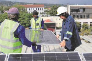 First solar panels installed