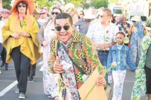 Colourful , flower power parade