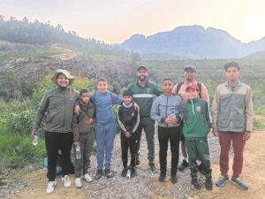 Young football stars hit the hiking trails