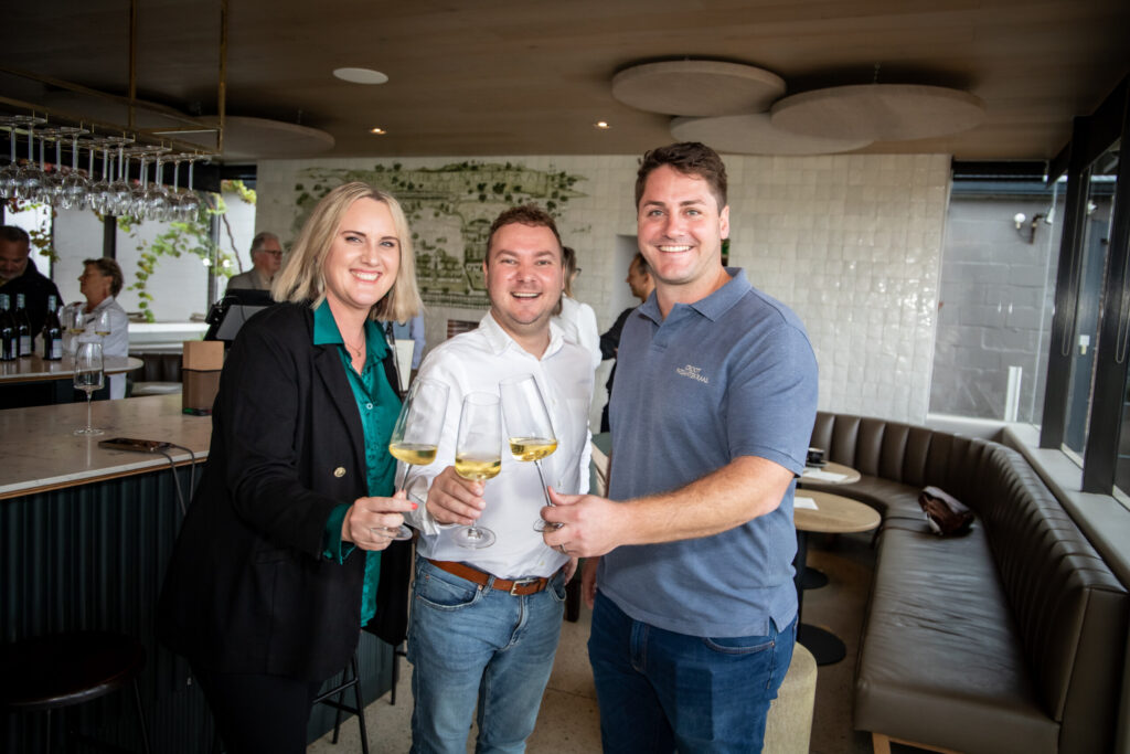 Natasha de Villiers (Durbanville Wine Route), Johann Theron (Groot Phesantekraal brand ambassador) and Richard Schroeder (Groot Phesantekraal winemaker)