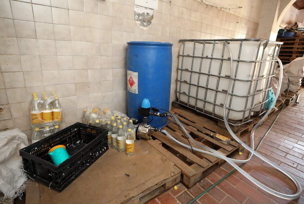 Equipment suspected to be used in the manufacturing of illegal alcohol was seized in Faure last week.