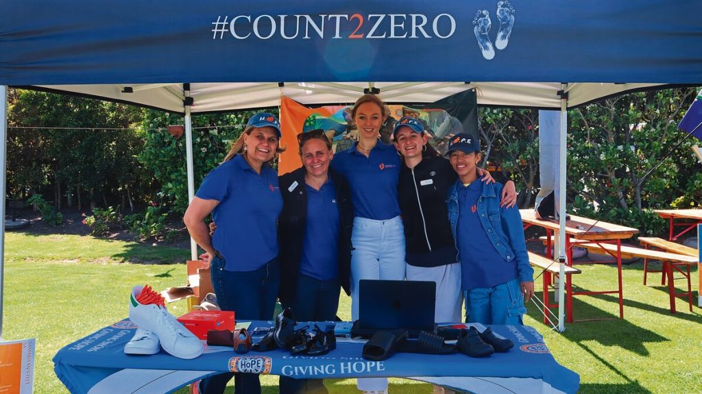 The Samaritan's Feet South Africa team also showed their support at the Boland Nomads Andrew Mentis Golf Day in Strand. From left are Hermien Louw, Henriette Dekker, Jeanne-Marie Minnie, Kaylie Nell and Ivy-Ann Witbooi. Photo: Barend Williams