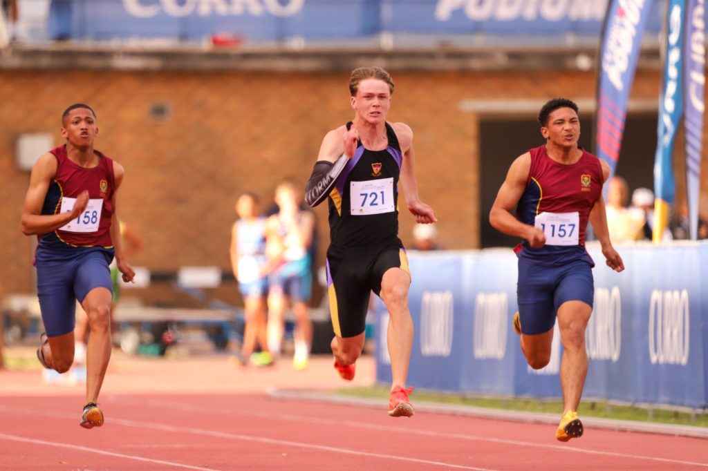 Jayden Fourie (Hoërskool Outeniqua) impressed in the u-17 100m, clocking 10.53s in his heat. Photo: Gerrit van Der Linde