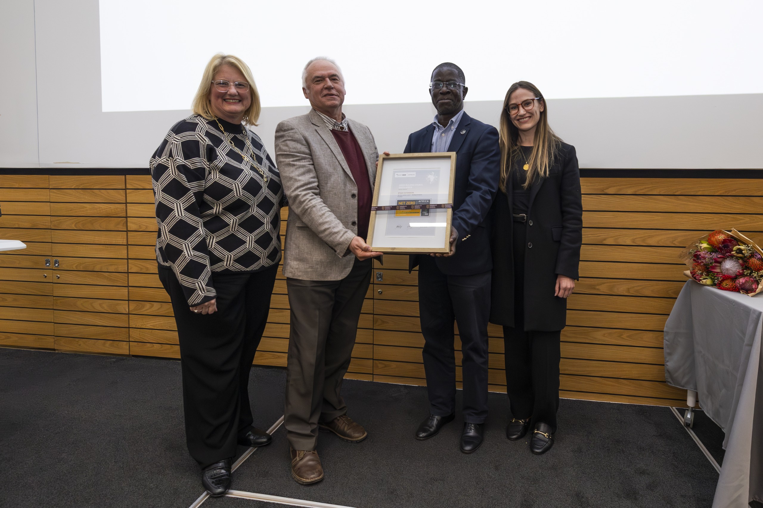Stellenbosch University received a GBCSA net zero carbon certification award.