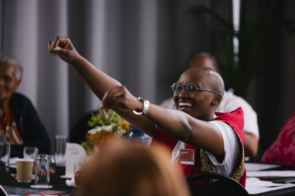 Abongile Davani getting into the THRIVE vibe.