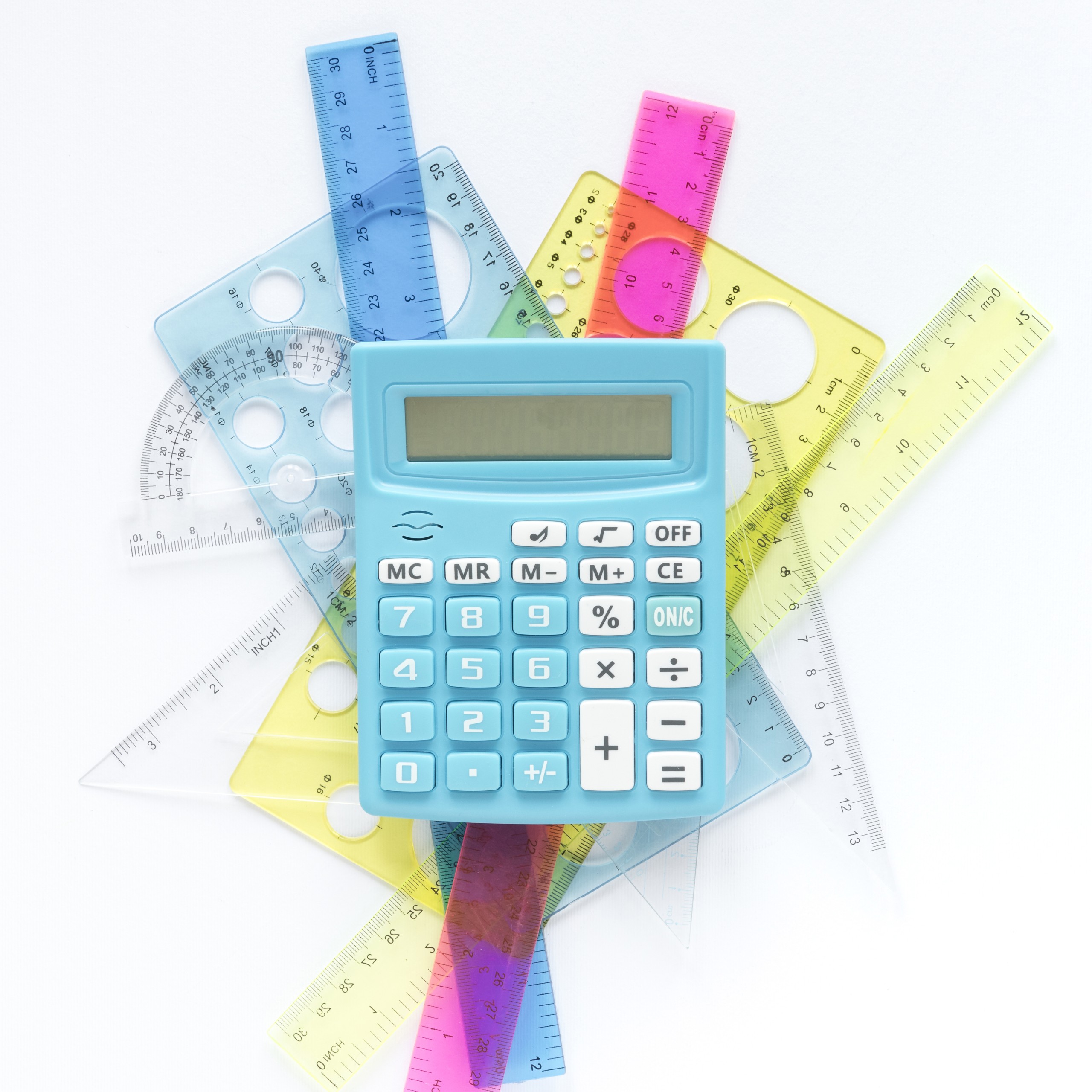 math-colourful-rulers-supplies-calculator