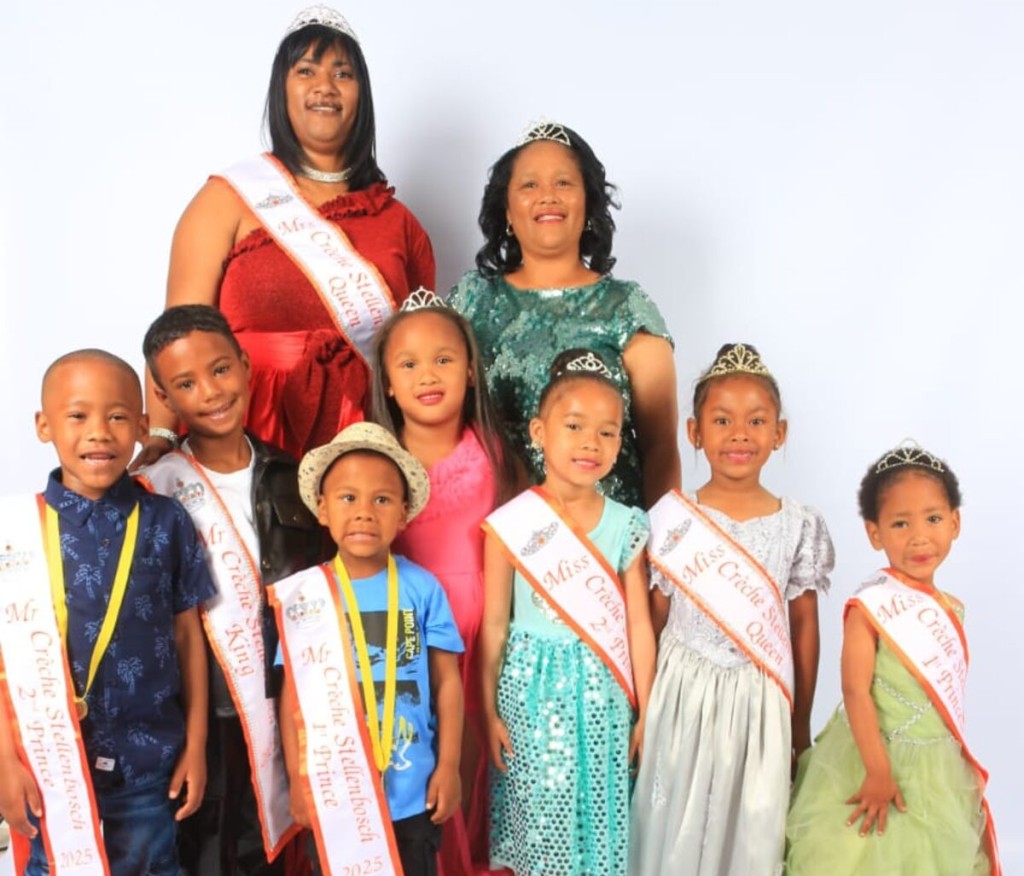 The eighth annual Mr, Miss & Ms Crèche Stellenbosch 2025 was presented by Cloetesville resident and CEO of the pageant, Sonja Adonis, in the Eike Hall last month. Kayron Josephs was crowned Mr Crèche Stellenbosch, with E-Jay Erasmus as 1st prince and Quenton Fortuin as 2nd prince. The winner of the Miss Crèche Stellenbosch title was Zayaan Adonis, with Chelsea Roman crowned 1st princess, Carli Goeieman 2nd princess and Thanaq Crombie as Miss Photogenic. For the first time, the Ms Crèche Stellenbosch competition was also held, with Maralisa Adams walking away with the overall title, Ruthalene Daniels being crowned the 1st princess, Porchia Michaels the second princess, Roeleen Snell winning the Ms Personality title and Lena van Wyk winning the Ms Photogenic prize.