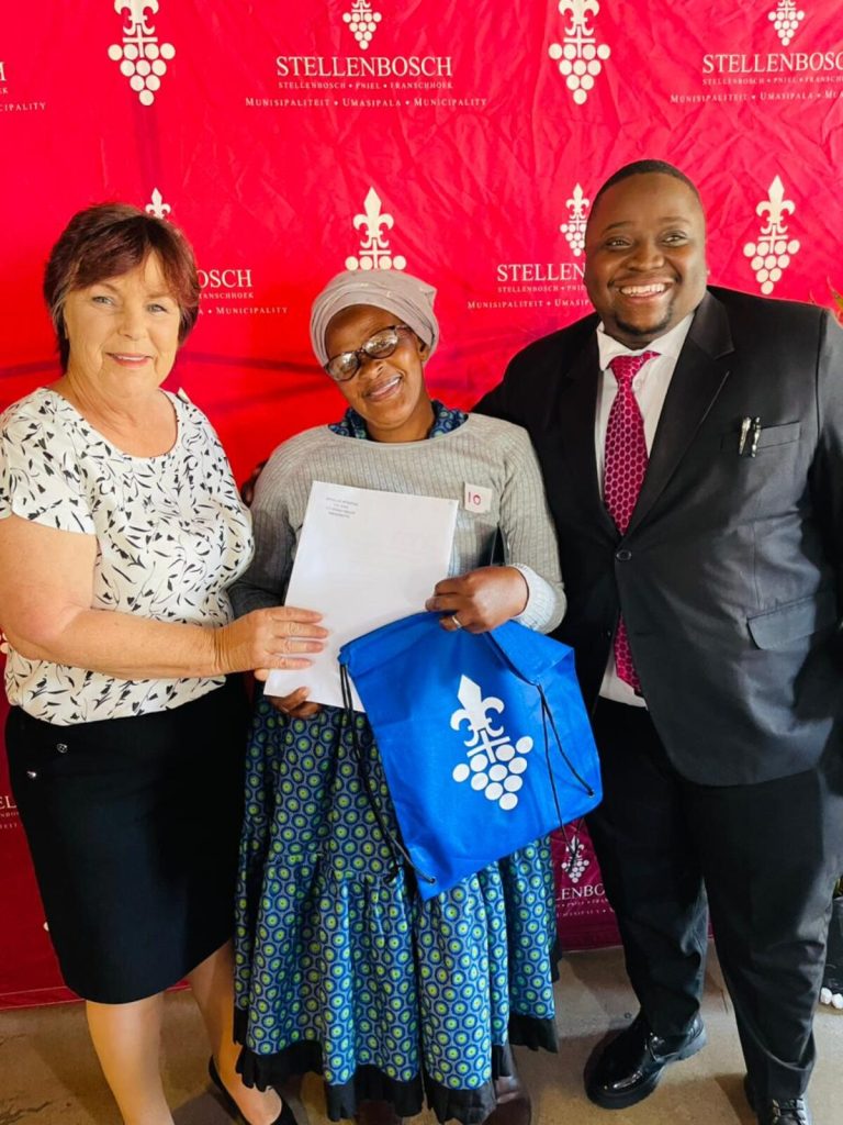 Title deed handover to 63 residents of Khayamandi by Stellenbosch Municipality at Amazink.