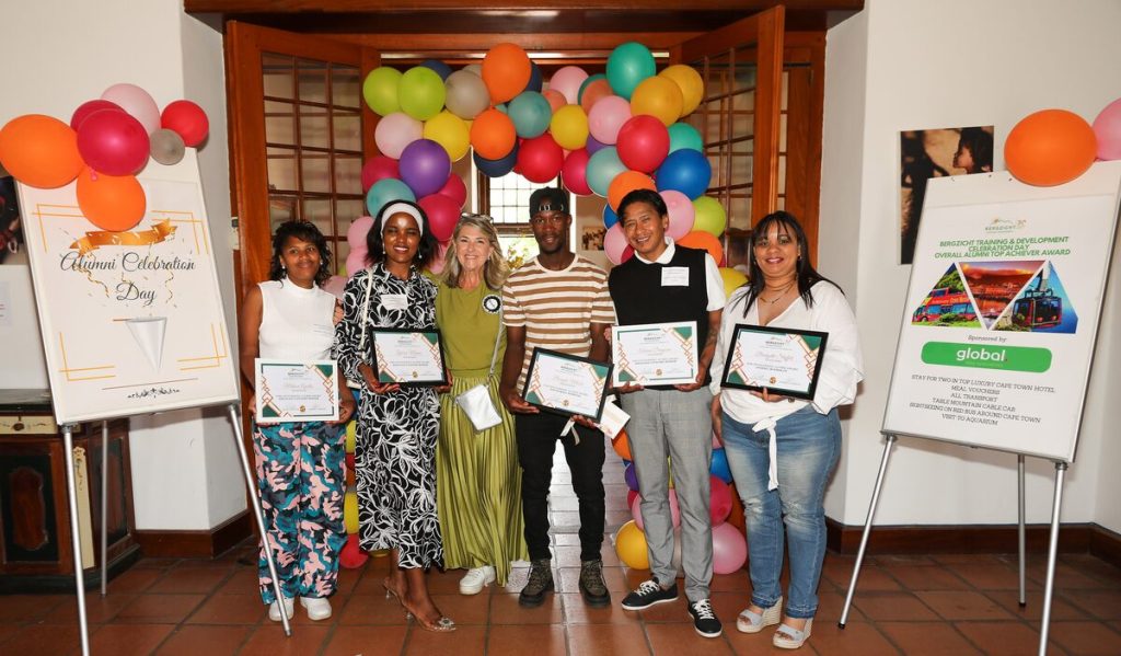 Some of the prize winners were Melissa Apollis (second: child care), Zimbini Manini (second: home-based personal assistant), Bergzicht CEO Michele Walker, Bongile Mbola (top overall achiever), Adrian Denyssen (second: food handler programme), Bridgette Stoffels (overall runner-up for home-based personal assistant).