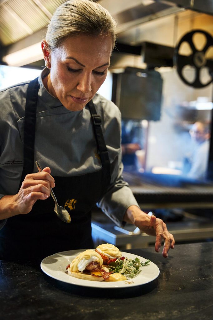 Michelle Theron, executive chef at Vergenoed Löw crafting a brand-new gastronomic experience at the historic farm. Photo: Sean Gibson