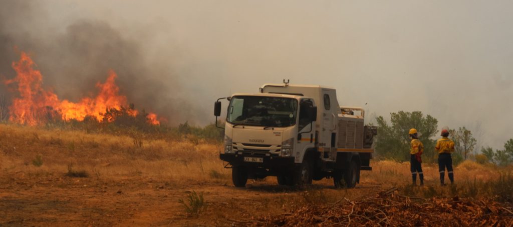 Brandbestryders in Franschhoek, Januarie 2026. Foto: Francois Lombard