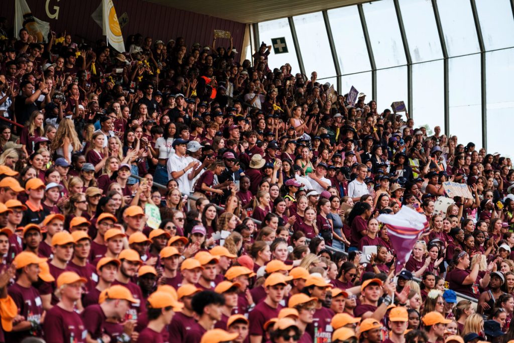 Students at the Danie Craven Stadium enjoying last year’s official Welcoming ceremony. Photo: Stefan Els
