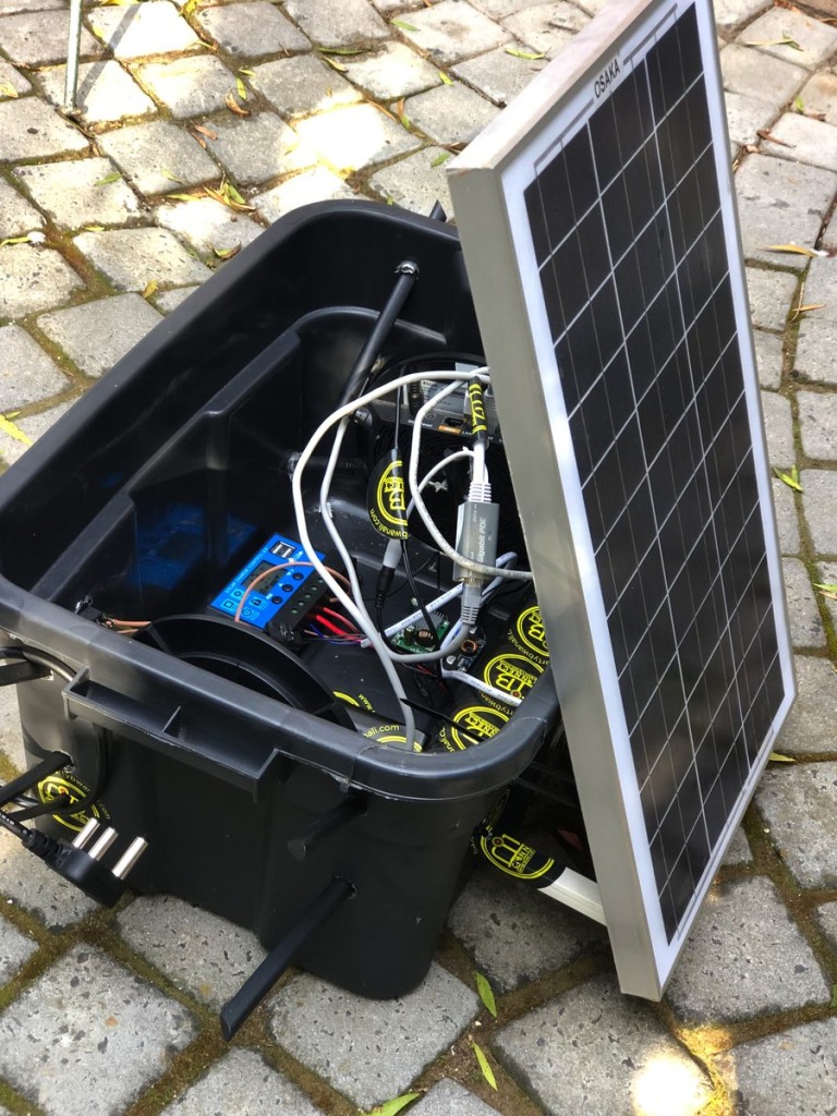 Simple, but effective: the solar powered Wi-Fi system that is placed at Stellenbosch Taxi Rank daily.