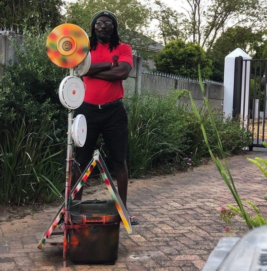 Liberty Bwanali, founder of LiBConnect Africa, proudly shows off his self-built Internet in a Box.