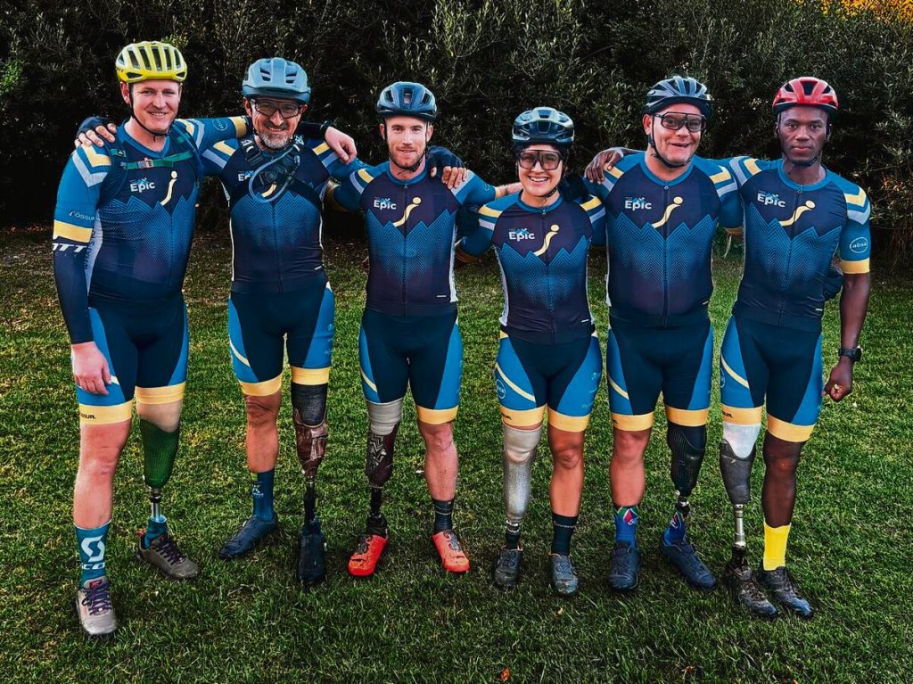 The six amputee riders taking part in the Cape Epic as part of the fundraising and awareness campaign (from left) are  Brian Style, Izak Rust, Travis Warwick-Olivier, Rentia Retief, Rudi Joubert and Mhlengi Kwala.