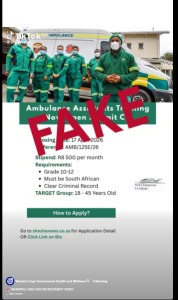 Health department warns of fake EMS training recruitment video