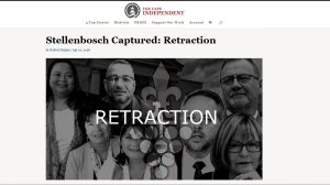 Online publication retracts article claiming corruption within the Stellenbosch Municipality