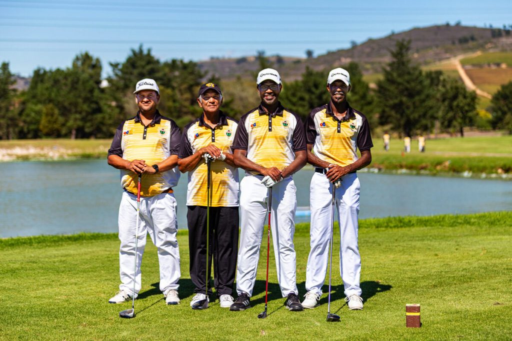 Proudly donning the colours of SCC (from left) are Moeed Latief, Patrick Oliver, Bradley Layman and Brandon Layman. Photo: Viola Anthony