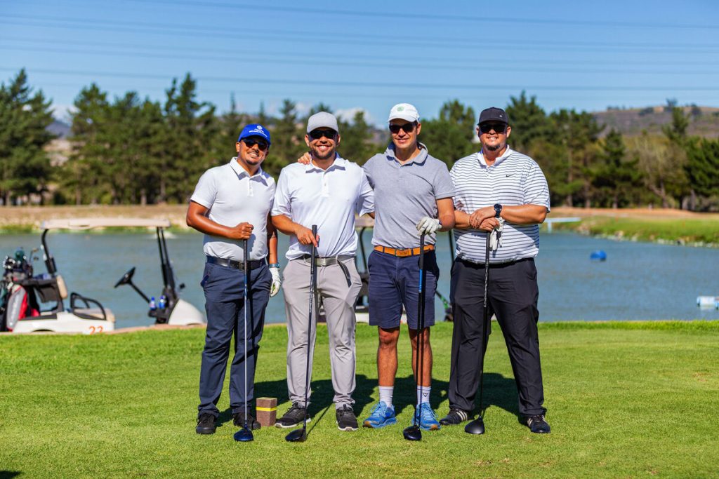 Pieter Murray, Craig Adriaanse, Jason Kastoor and Ashwell Makan on the golf course. 
Photo: Viola Anthony