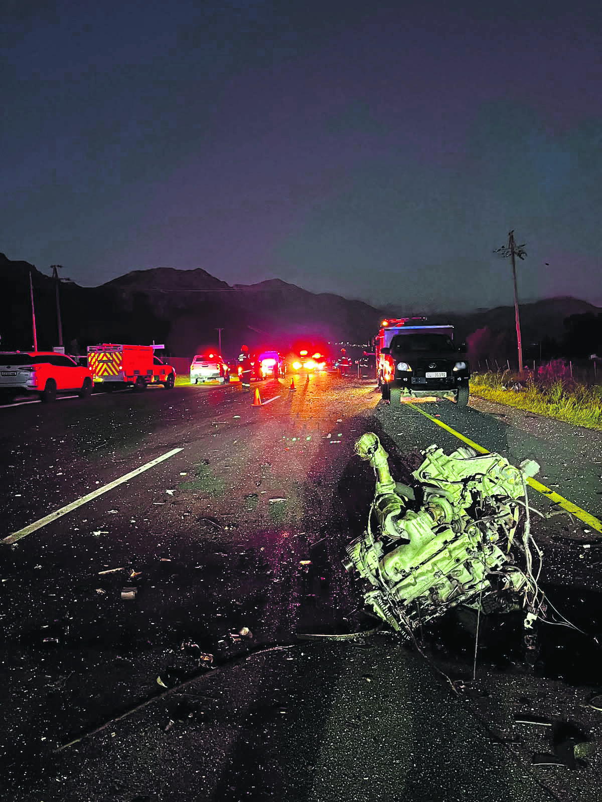 Accident scene on R45 in Franschhoek