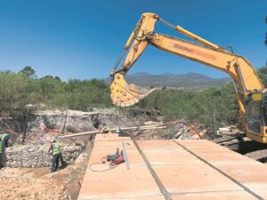 Road repairs on track