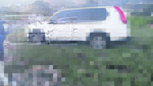 Vermeende perlemoenstroper vlug toe sy motor op die verkeersirkel by Voëlklip vasploeg