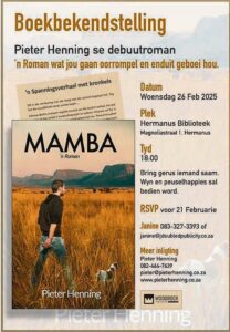 Kom luister wat Pieter Henning oor sy debuutroman ‘Mamba’ sê