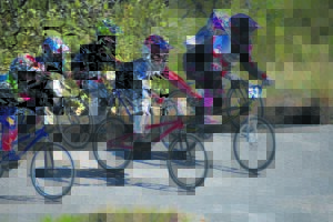 Ready to hit the BMX track . . .