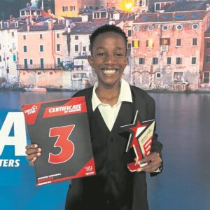 Putting on his dancing shoes