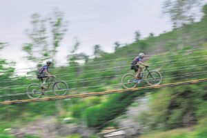 Riders in action . . .