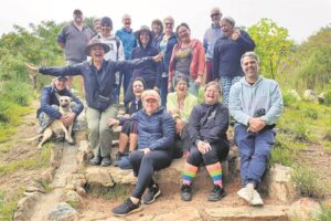 Stapgroep in veldblommetuin