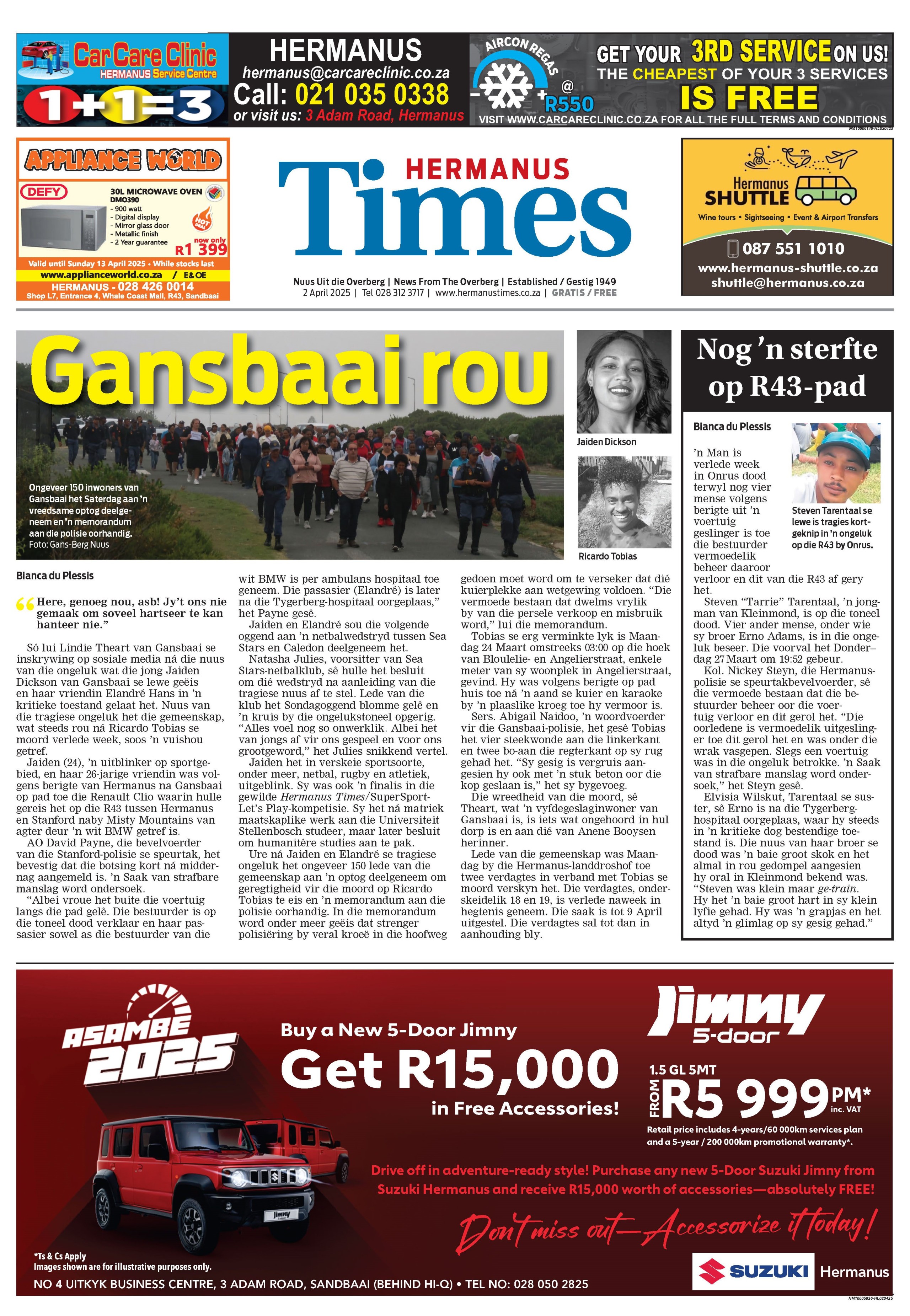 Hermanus Times E-edition 2 April 2025