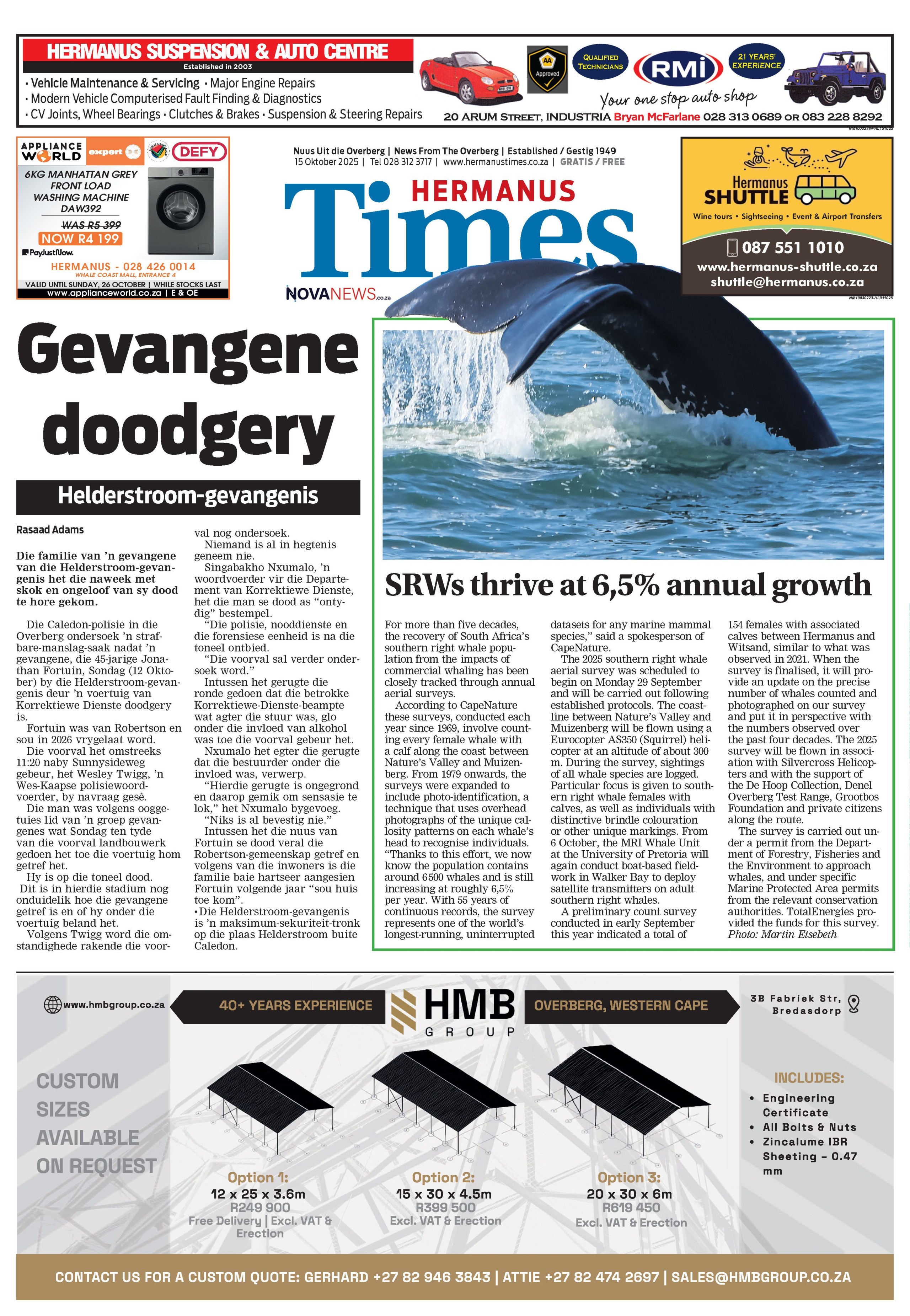Hermanus Times – E-edition-15 October 2025